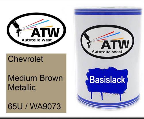 Chevrolet, Medium Brown Metallic, 65U / WA9073: 500ml Lackdose, von ATW Autoteile West.